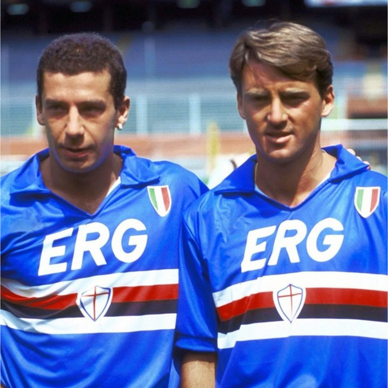 UC Sampdoria 1991 1992 Retro Shirt Vialli and Mancini