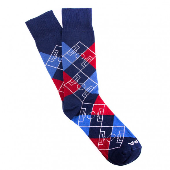 Argyle Pitch / Navy Blue - Red - Blue - White