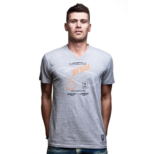 Mockba Vintage V-Neck T-Shirt // Grey Mêlée 100% cotton