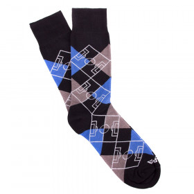 Argyle Pitch / Black -  Grey - Blue - White