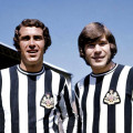 Bob Moncur, Malcolm Macdonald wearing Newcastle United 1970 shirt
