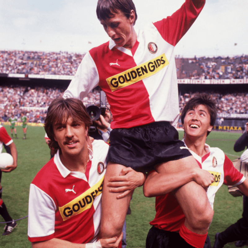 Cruyff at Feyenoord with Ben Wijnstekers and Stanley Brard