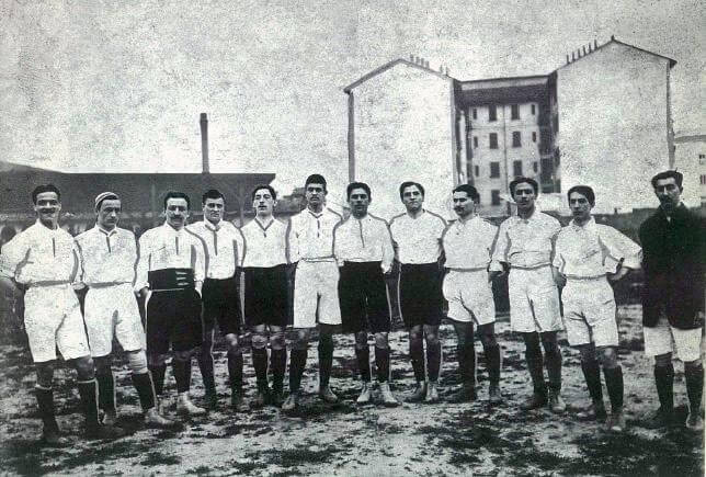 Italian national football team in 1910, friendly game Italy-France