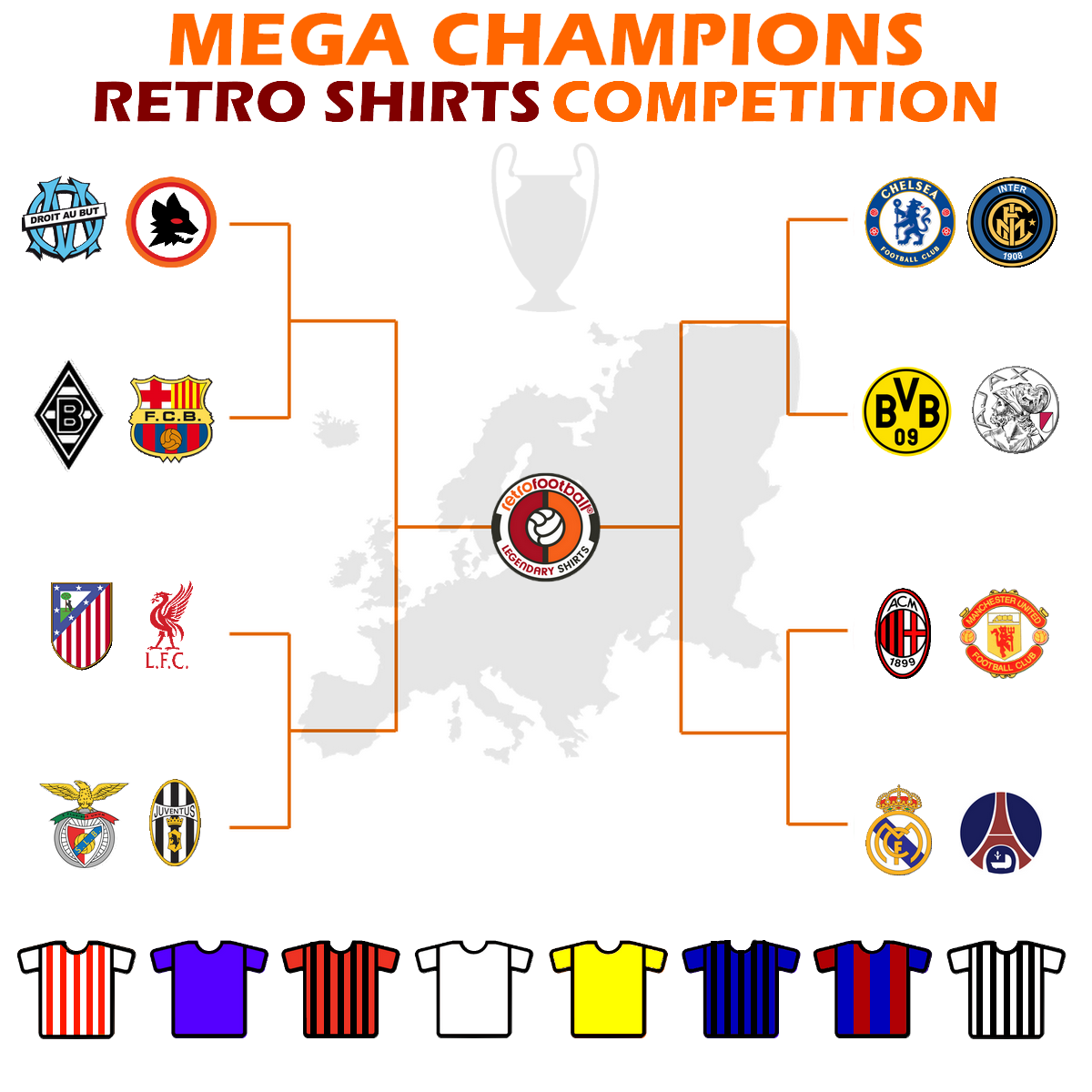 Table Mega Champions Retro Shirts Competition